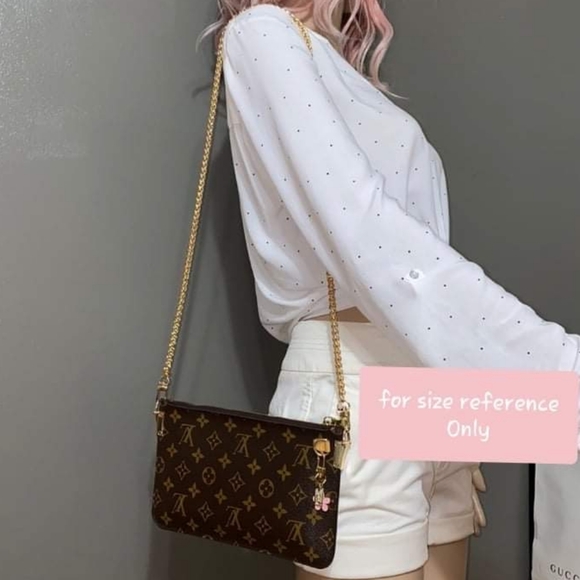 💕 LOUIS VUITTON Neverfull Monogram "PEONY" Mm/Gm Clutch/ Wristlet/Crossbody - Picture 15 of 16
